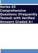 Series 65 Comprehensive Questions &lpar;Frequently Tested&rpar; with Verified Answers Graded A&plus;&period;