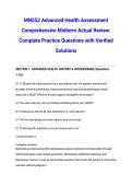 MN552 Advanced Health Assessment Comprehensive Midterm Actual Review&colon; Complete Practice Questions with Verified Solutions