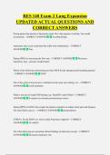RES 140 Exam 2 Lung Expansion  UPDATED ACTUAL QUESTIONS AND  CORRECT ANSWERS