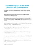 Final Exam-Virginia Life and Health Questions and Correct Answers