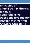 Principles of Chemistry - Midterms & Finals Comprehensive Questions &lpar;Frequently Tested&rpar; with Verified Answers Graded A&plus;