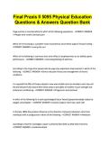 Final Praxis II 5095 Physical Education Questions & Answers Question Bank&period;