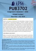 PUB3702 Assignment 2 &lpar;ANSWERS&rpar; Semester 1 2026 - DISTINCTION GUARANTEED