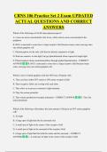 CBNS 106 Practice Set 2 Exam UPDATED  ACTUAL QUESTIONS AND CORRECT  ANSWERS