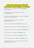 VMO Study Guide Exam UPDATED  QUESTIONS AND CORRECT ANSWERS