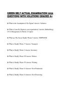GREEN BELT ACTUAL EXAMINATION 2026 QUESTIONS WITH SOLUTIONS GRADED A&plus;