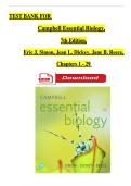 Test Bank for Campbell Essential Biology with Physiology&comma; 7th Edition by Eric J&period; Simon&comma; Complete Chapters 1 - 29&comma; Updated Newest Version