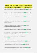 MDFR Test 11 Exam UPDATED ACTUAL  QUESTIONS AND CORRECT ANSWERS