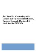 Test Bank For Microbiology with Diseases by Body System 5TH Edition&comma; Bauman &vert; Complete Chapters 1-26 &vert; 100&percnt; Verified &vert; latest update 2026-2027