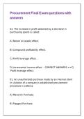 Procurement Final Exam questions with answers