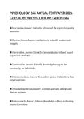 PSYCHOLOGY 255 ACTUAL TEST PAPER 2026 QUESTIONS WITH SOLUTIONS GRADED A&plus;