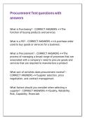 Procurement Test questions with answers
