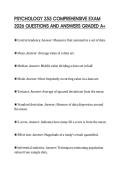 PSYCHOLOGY 255 COMPREHENSIVE EXAM 2026 QUESTIONS AND ANSWERS GRADED A&plus;