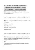 HCCA CHPC EXAM PREP 2025 UPDATE COMPREHENSIVE FREQUENTLY TESTED QUESTIONS WITH VERIFIED ANSWERS