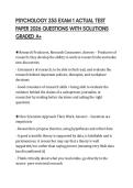PSYCHOLOGY 255 EXAM 1 ACTUAL TEST PAPER 2026 QUESTIONS WITH SOLUTIONS GRADED A&plus;