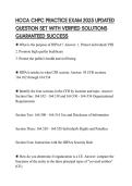 HCCA CHPC PRACTICE EXAM 2025 UPDATED QUESTION SET WITH VERIFIED SOLUTIONS GUARANTEED SUCCESS