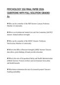 PSYCHOLOGY 255 FINAL PAPER 2026 QUESTIONS WITH FULL SOLUTION GRADED A&plus;