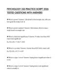 PSYCHOLOGY 255 PRACTICE SCRIPT 2026 TESTED QUESTIONS WITH ANSWERS