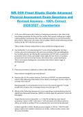 NR 509 Final Study Guide &ndash; Advanced Physical Assessment Exam Questions with Revised Answers&comma; 100&percnt; Correct &lpar;2026&sol;2027&rpar;&comma; Chamberlain University &ndash; comprehensive final exam preparation material