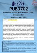  PUB3702 Assignment 3 PORTFOLIO &lpar;ANSWERS&rpar; Semester 1 2026