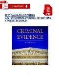 Test Bank & Solution Manual for Criminal Evidence &ndash; Robert M&period; Donley &vert; Verified Law Q&A & Solutions &vert; 2025&sol;2026 Edition
