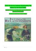 TEST BANK for Intimate Relationships 9th Edition by Rowland Miller Complete Chapters 1-14 With Expert Approved Q&As&vert; A&plus; GRADE GUARANTEED All Answers at the Back of Each Chapter
