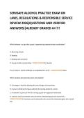 SERVSAFE ALCOHOL PRACTICE EXAM ON  LAWS&comma; REGULATIONS & RESPONSIBLE SERVICE  REVIEW 2026&lpar;QUESTIONS AND VERIFIED  ANSWERS&rpar;&vert;ALREADY GRADED A&plus;&excl;&excl;&excl;&excl; 