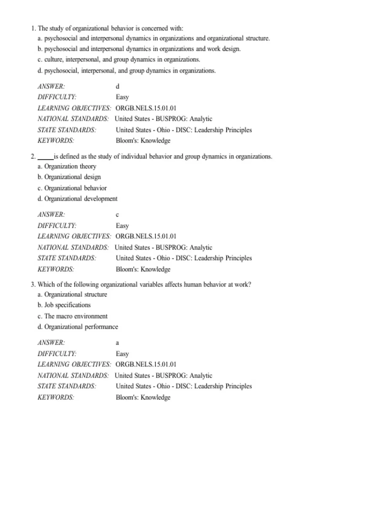 practice test bank questions, final exam : ORGB 4 - Nelson -4e- [2026 ...