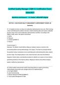 Certified Quality Manager CQM-C Certification Exam 2026&sol;2027 &vert; Questions and Answers &ndash; A&plus; Graded