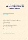 BCMAP Monitor Certification LATEST 2026-2027 ALL 100 QUESTIONS AND DETAILED SOLUTIONS