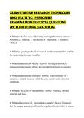QUANTITATIVE RESEARCH TECHNIQUES AND STATISTICS PEREGRINE EXAMINATION TEST 2026 QUESTIONS WITH SOLUTIONS GRADED A&plus;