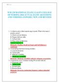 NUR 230 MATERNAL EXAM 2 GALEN COLLEGE OF NURSING 2026 ACTUAL EXAM &vert; QUESTIONS AND VERIFIED ANSWERS &vert; NEW AND REVISED