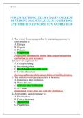 NUR 230 MATERNAL EXAM 1 GALEN COLLEGE OF NURSING 2026 ACTUAL EXAM &vert; QUESTIONS AND VERIFIED ANSWERS &vert; NEW AND REVISED