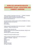 NURS 522 ADVANCED HEALTH ASSESSMENT EXAM 1 QUESTIONS AND CORRECT ANSWERS