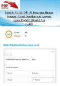 Exam 1&colon; NU110 &sol; NU 110 Integrated Human Sciences &vert; Actual Questions and Answers Latest Updated 2026&sol;2027 &lpar;Graded A&plus;&rpar; - Galen