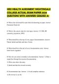 HESI HEALTH ASSESSMENT NIGHTINGALE COLLEGE ACTUAL EXAM PAPER 2026 QUESTIONS WITH ANSWERS GRADED A&plus;