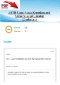 J-STD Exam&vert; Actual Questions and Answers Latest Updated 2026&sol;2027 &lpar;Graded A&plus;&rpar;