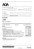 2025 A-LEVEL AQA LAW PAPER 3A CONTRACT WITH MARK SCHEME 
