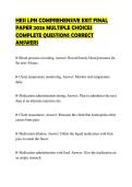 HESI LPN COMPREHENSIVE EXIT FINAL PAPER 2026 MULTIPLE CHOICES COMPLETE QUESTIONS CORRECT ANSWERS