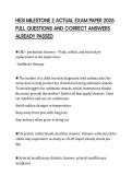 HESI MILESTONE 2 ACTUAL EXAM PAPER 2026 FULL QUESTIONS AND CORRECT ANSWERS ALREADY PASSED