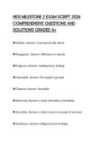 HESI MILESTONE 2 EXAM SCRIPT 2026 COMPREHENSIVE QUESTIONS AND SOLUTIONS GRADED A&plus;