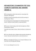 HESI MILESTONE 2 EXAMINATION TEST 2026 COMPLETE QUESTIONS AND ANSWERS GRADED A&plus;