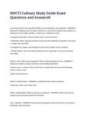 NOCTI Culinary Study Guide Exam Questions and Answers
