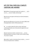 MTS TEST FINAL PAPER 2026 COMPLETE QUESTIONS AND ANSWERS