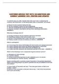 CUSTOMER SERVICE TEST WITH 100 QUESTIONS AND CORRECT ANSWERS 100&percnt; VERIFIED 2026 UPDATE&excl;&excl;