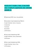 NAGELHOUT PHARM 2 FINAL EXAM PAPER 2026 COMPLETE QUESTIONS AND ANSWERS GRADED A&plus;