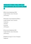 NAGELHOUT PHARM 2 FINAL PAPER 2026 EXAM QUESTIONS AND SOLUTIONS GRADED A&plus;