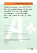APEA Pathophysiology Exam 1 STUDYGUIDE  &lpar;3 IN ONE DOCUMENT&rpar; latest   ACTUAL EXAM  COMPLETE  QUESTIONS AND CORRECT  ANSWERS with DETAILED RATIONALES  GRADED A&plus; GUARANTEED PASS- ACE YOUR  EXAM 