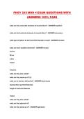 PHGY 215 MOD 4 EXAM QUESTIONS WITH ANSWERS 100&percnt; PASS 