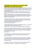 CALIFORNIA RPF UPDATED ACTUAL FINAL PAPER QUESTIONS AND SOLUTIONS RATED